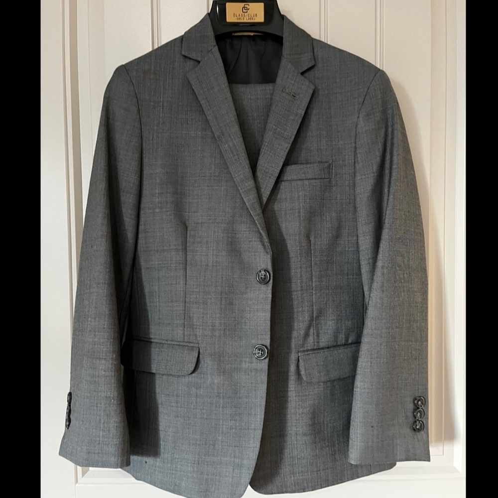 Formal, Party, Boy’s Suit, ClassClub, Dark Gray, Jacket Size 12, Pants Size 10